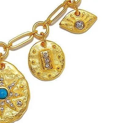 Evil Eye Coin Charm Necklace