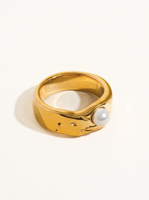 Pearl Band Statement Ring
