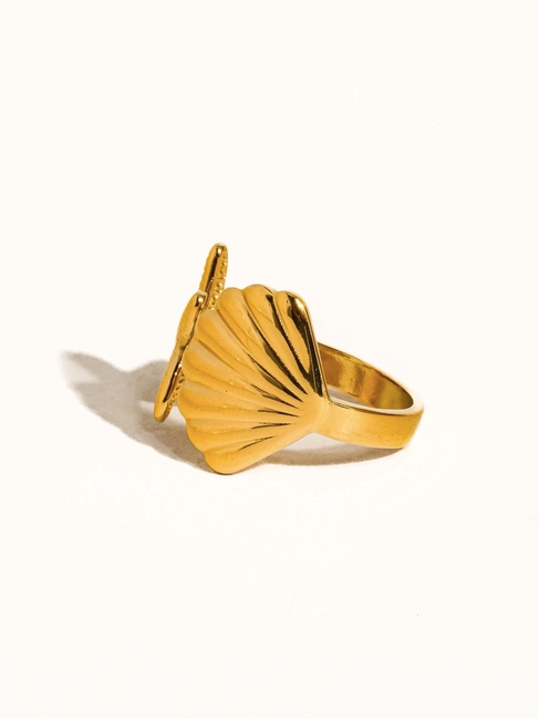Star and Shell Wrap Ring
