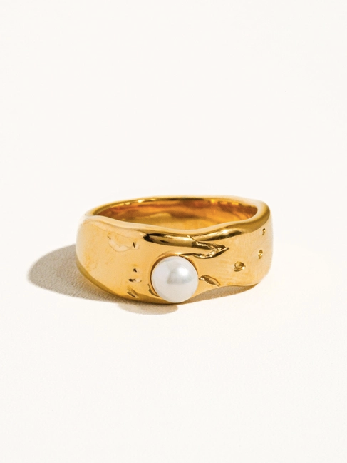 Pearl Band Statement Ring