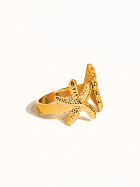 Star and Shell Wrap Ring